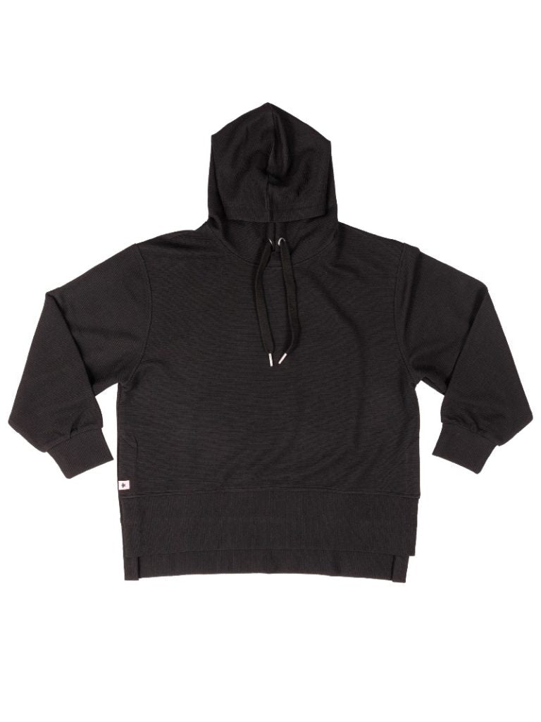 Black Ribbed Pullover SS