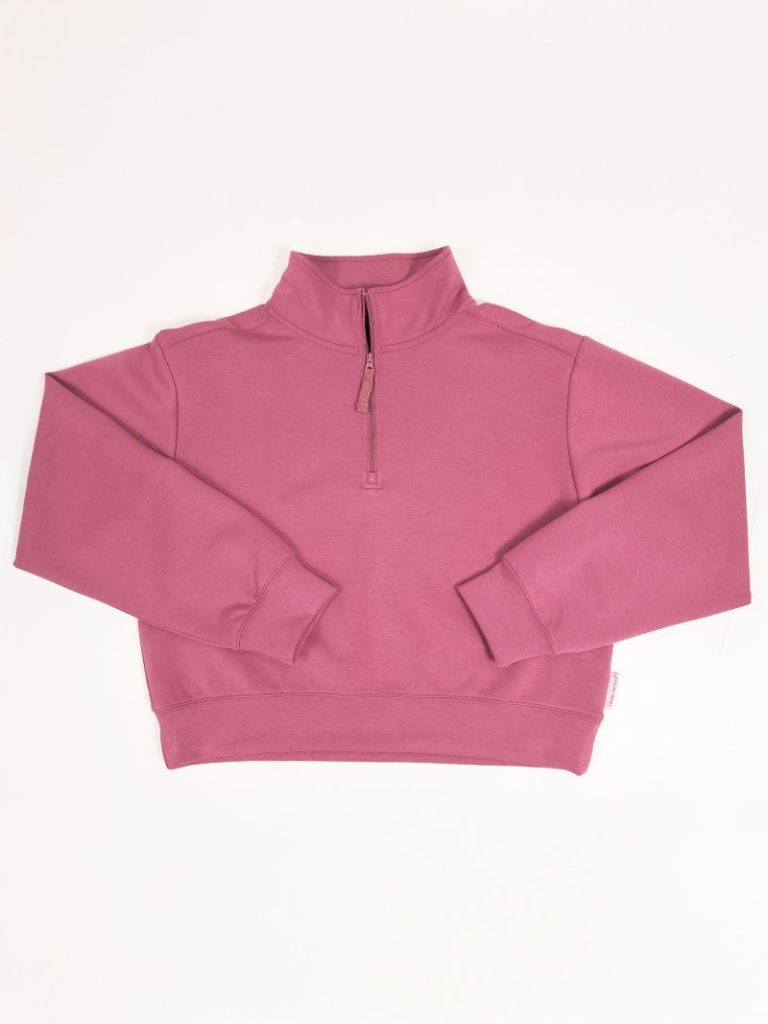 Quarter Zip Plum SS