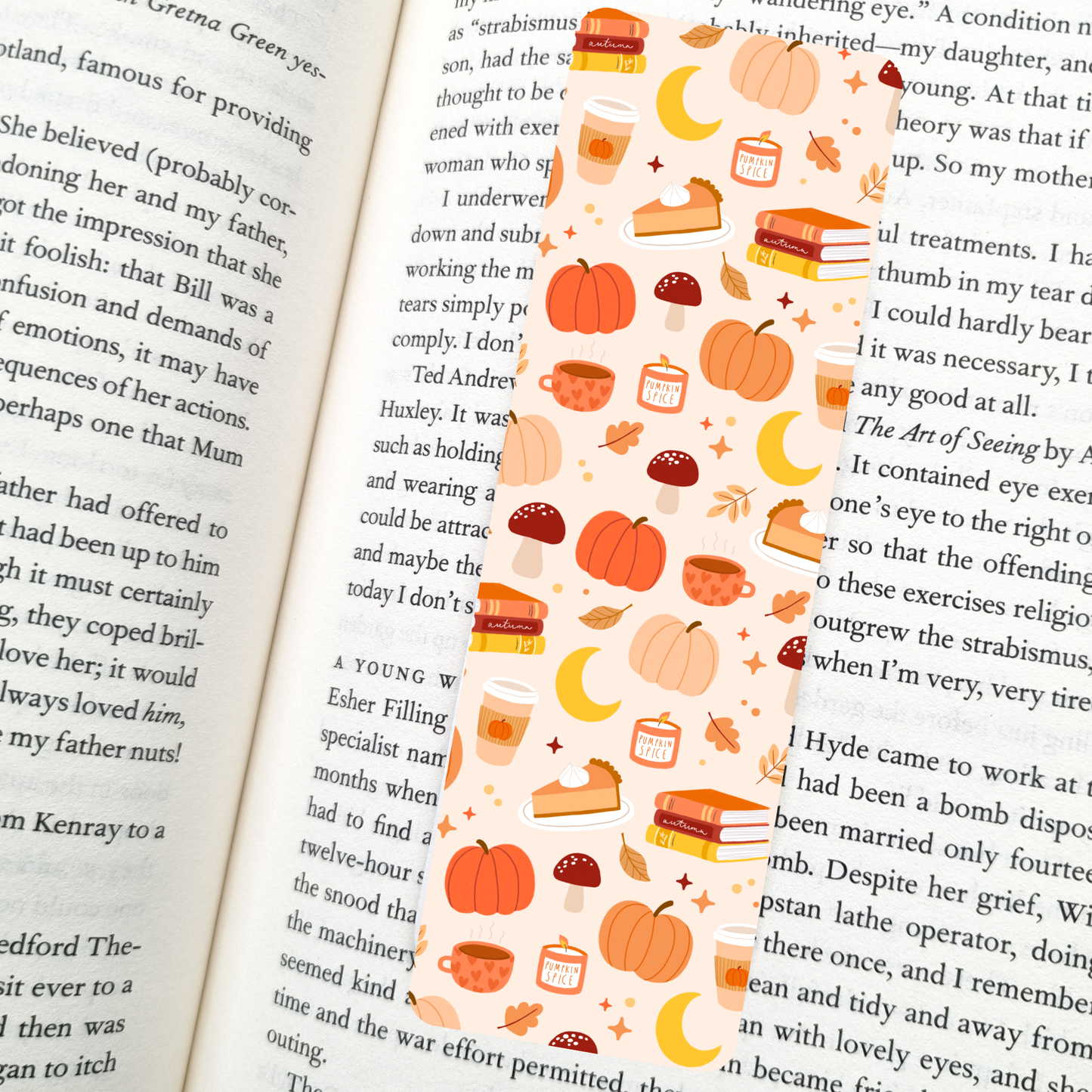 Autumn Vibes Bookmark – Soft Matte Laminated