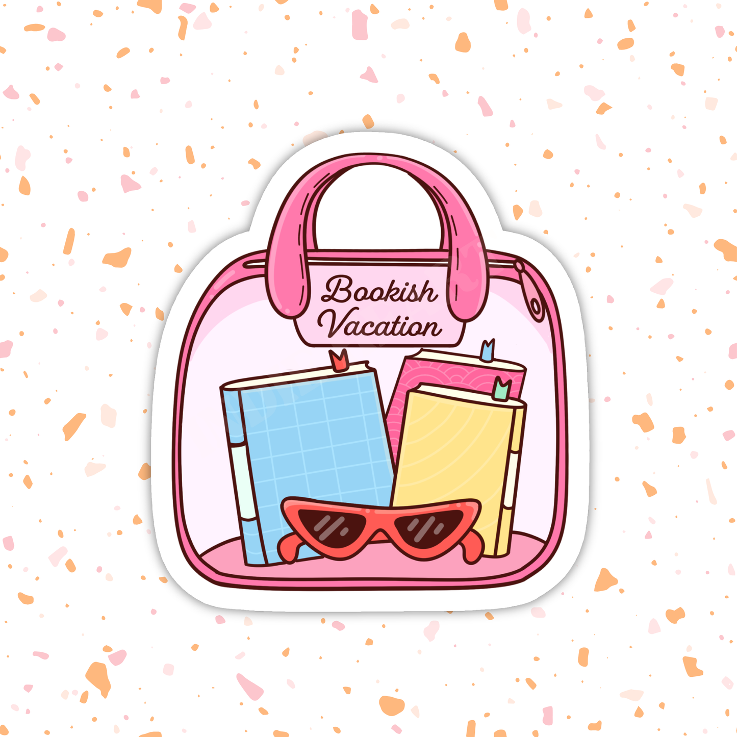 Bookish Summer Vacation Vinyl Sticker – Summer Book Lover: 2.5"