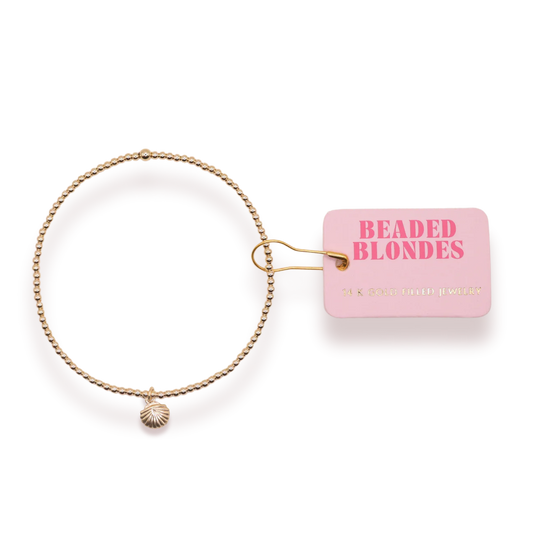Gold Shell Charm Bracelet Standard Size