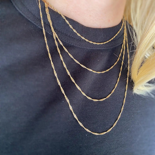 1.7mm Singapore Chain 18K GF - She Chester