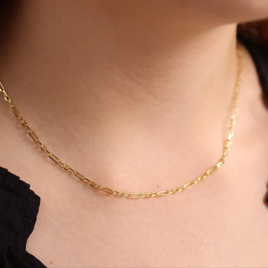 18k GF 2.1mm Paperclip Necklace - She Chester
