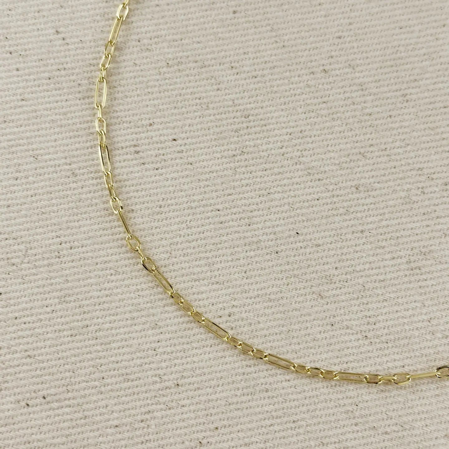 18k GF 2.1mm Paperclip Necklace - She Chester