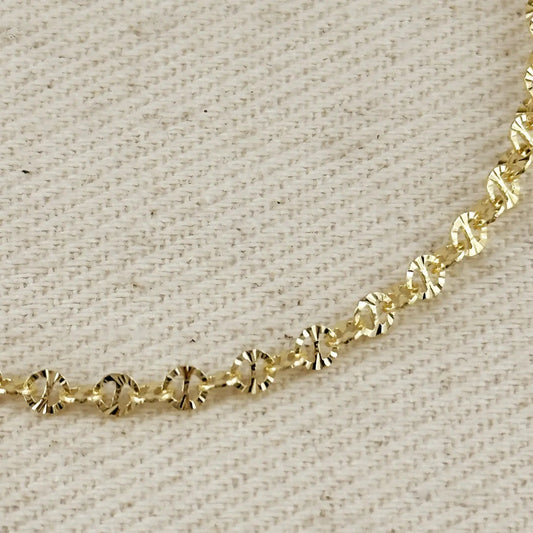 18k GF Diamond Cut Mirror Chain - She Chester