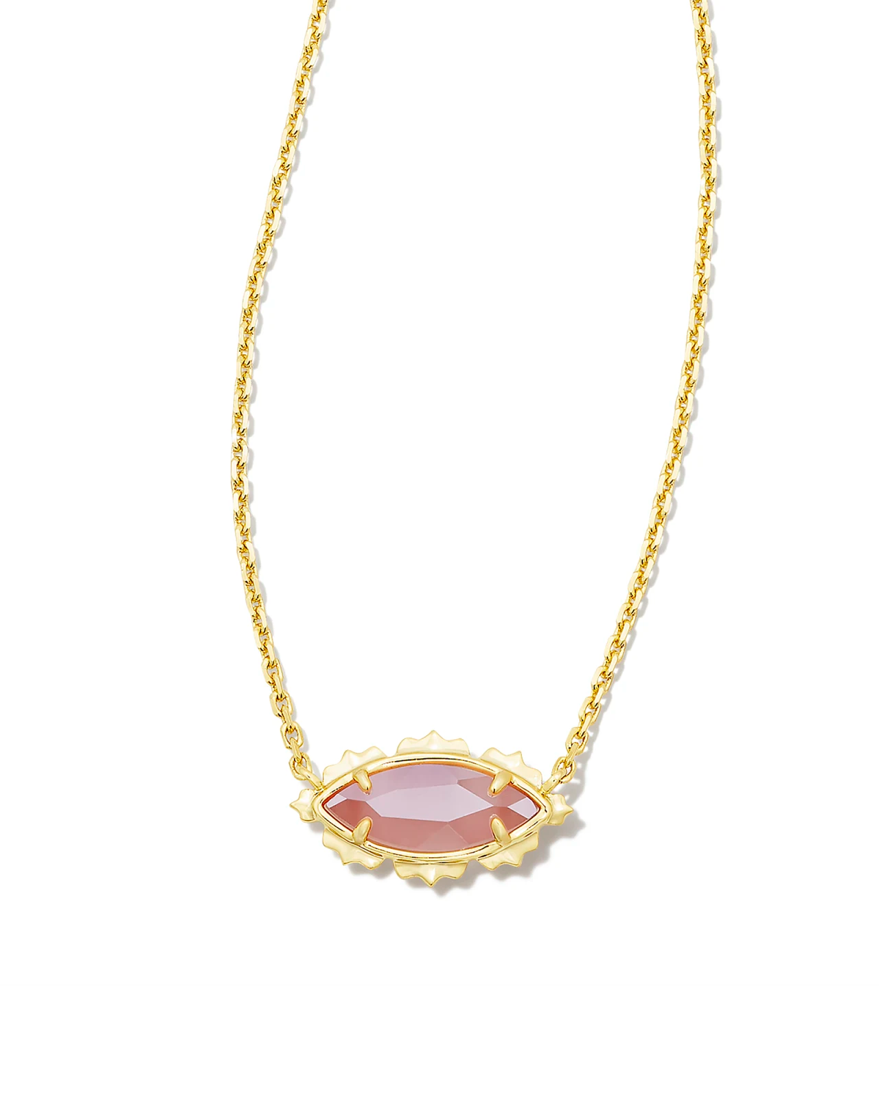 Genevieve Short Neck Gold Luster Pink Cat Eye