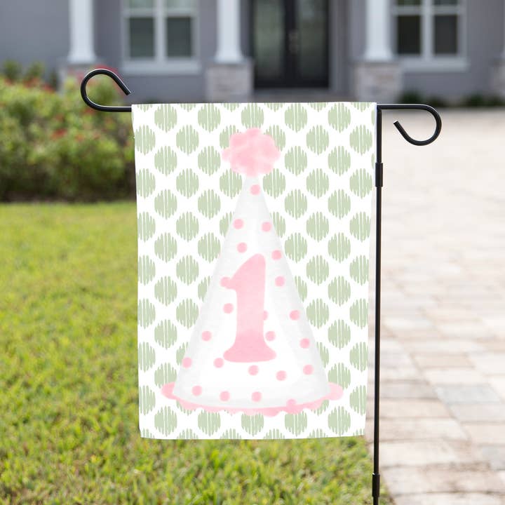 1st Bday Girl Flag 12x18 - She Chester
