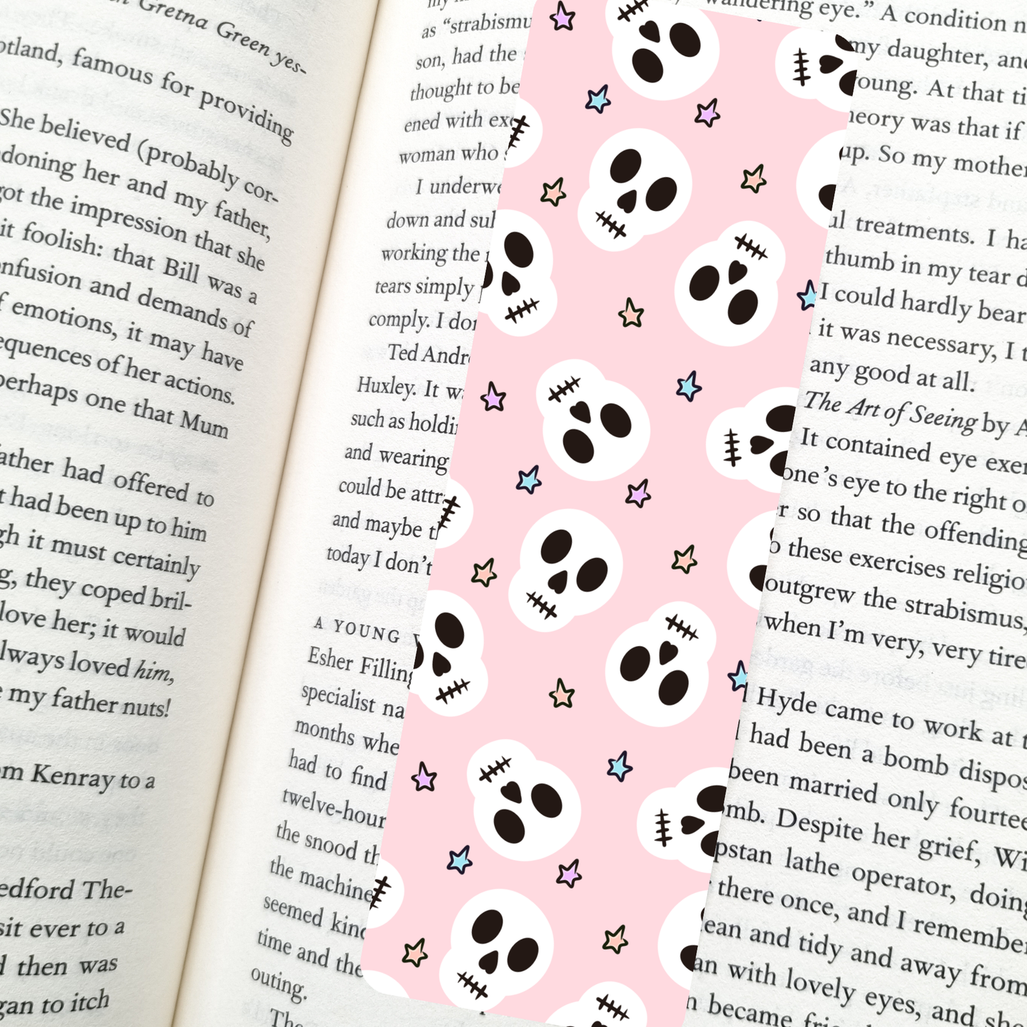 Candy Skulls Bookmark – Soft Matte Laminated