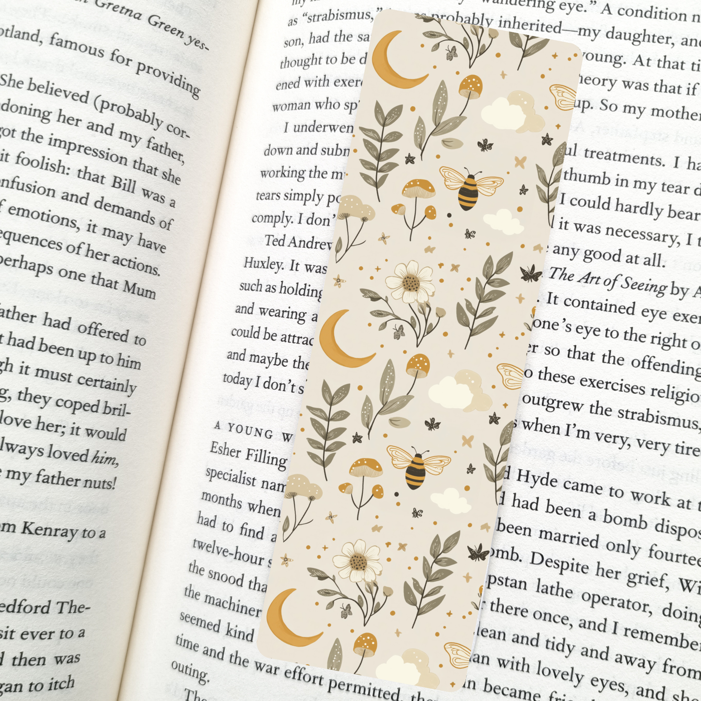 Forest Bees Bookmark | Soft Matte Laminated