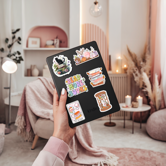 Autumn Hourglass Sticker – Bookish Ghost, Glossy Vinyl : 2.5"