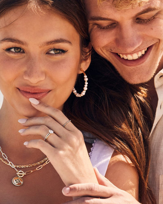 Jovie Beaded Hoop Pearl