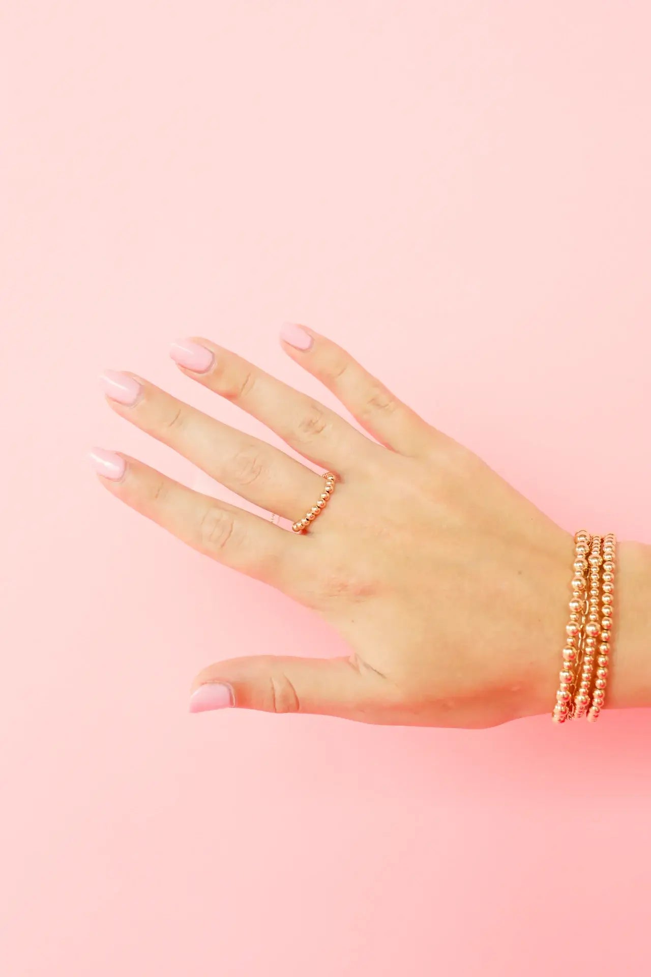 Lauren Beaded Band in Gold: 7/8