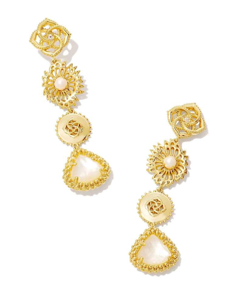 Brielle Linear Drop Gold Earring