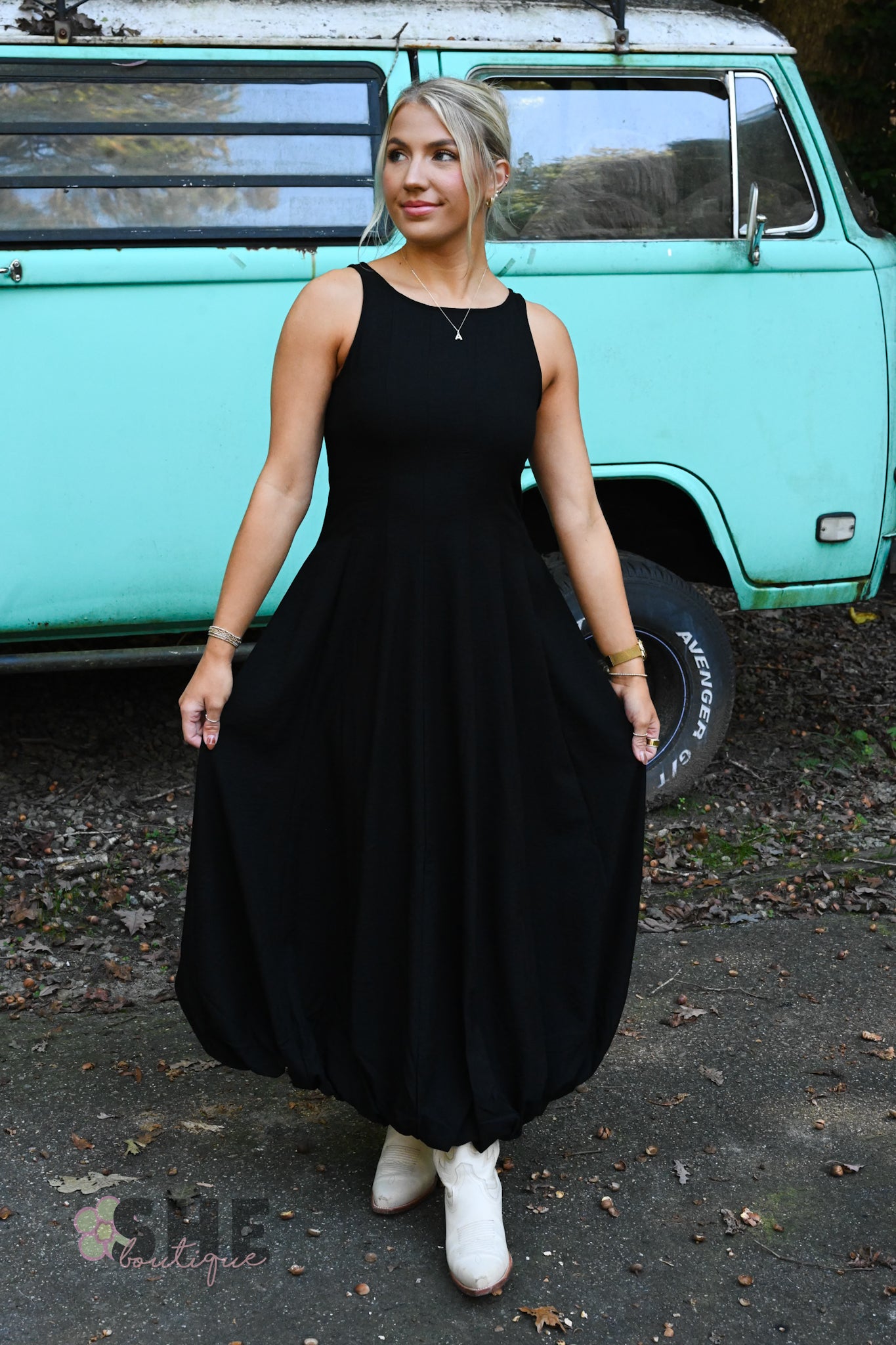 Sabrina Black Maxi Dress