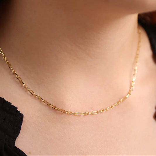 18k GF 2.1mm Paperclip Necklace -