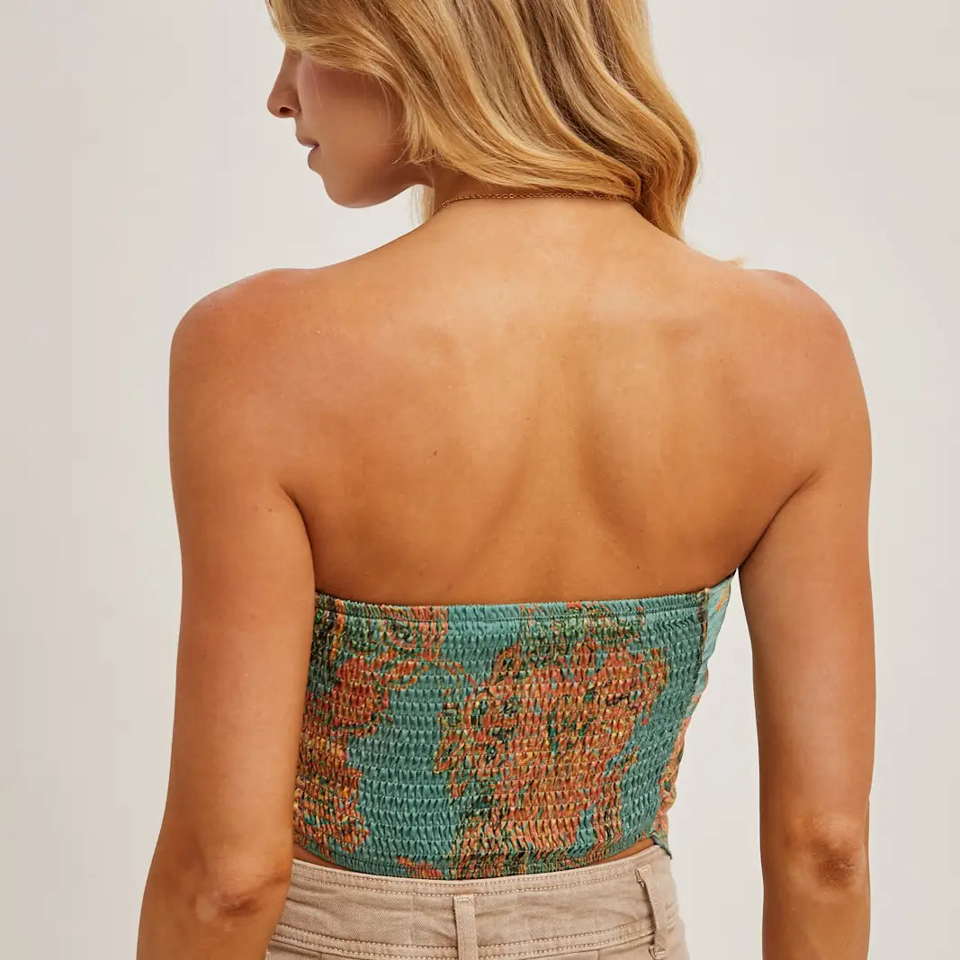 Banty Paisley Blue Bandana Top