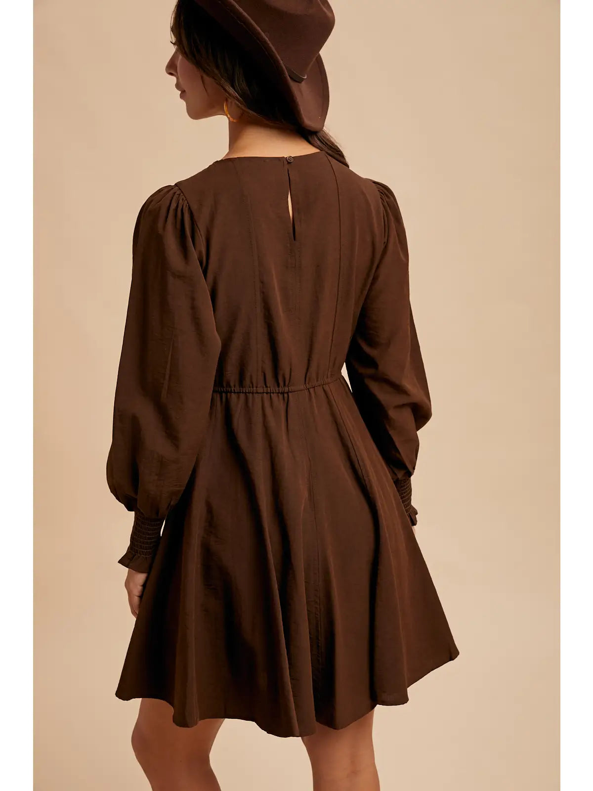 Espresso Fit And Flare Mini Dress