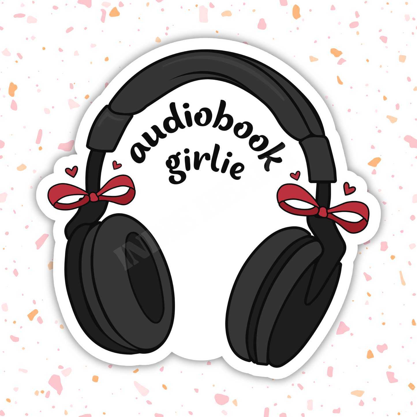 Audio Book Girlie Sticker: 2.5"