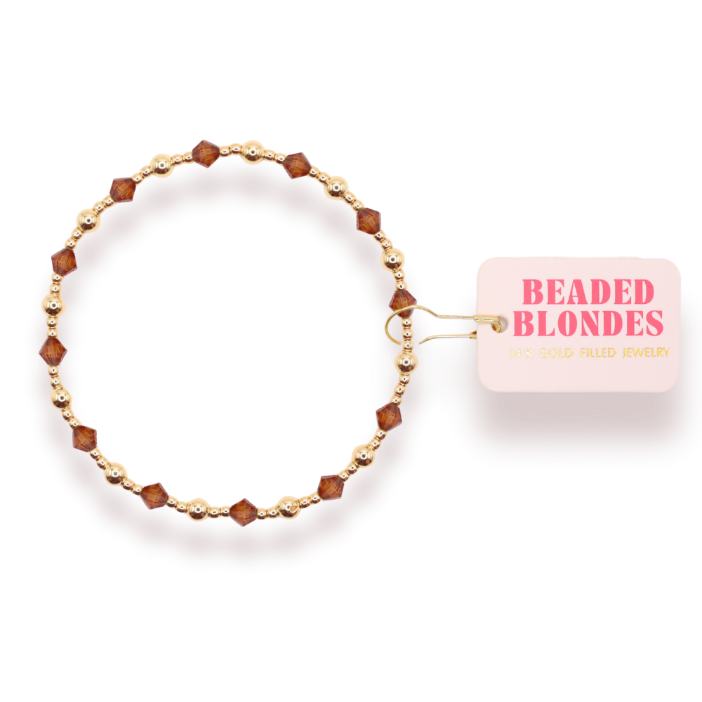 Burnt Orange June Bracelet: Standard 6.75 inch