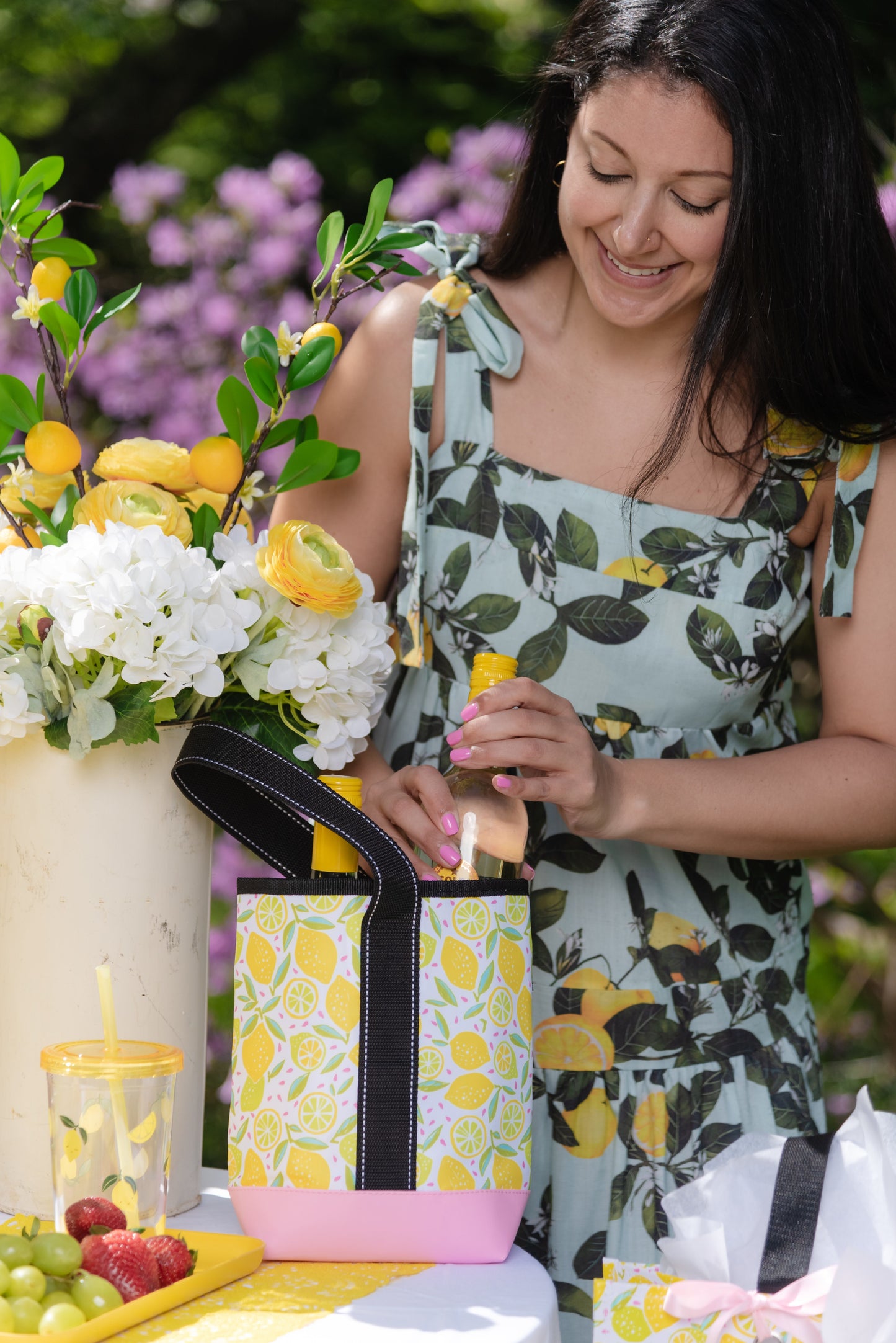 Lemoncello Drinking Buddy Double Wine Tote