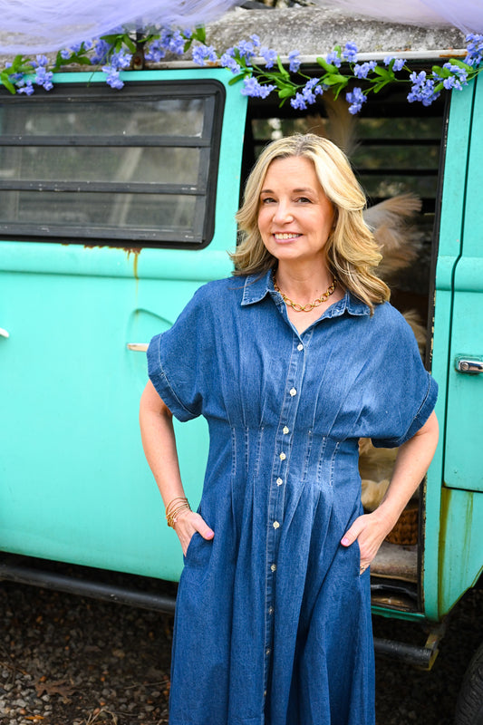 Blaine Maxi Denim Button Up Dress