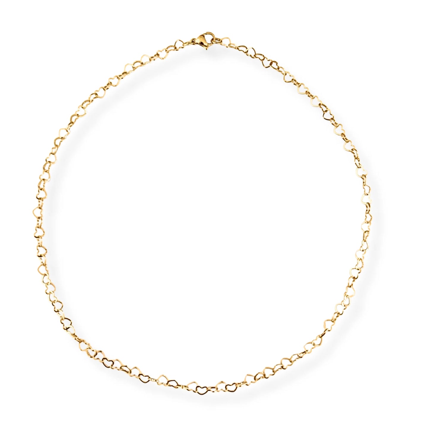 Gold Love Chain Heart Necklace