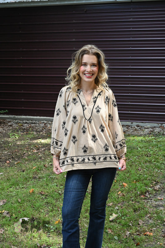 Fanny Floral Embrod Blouse