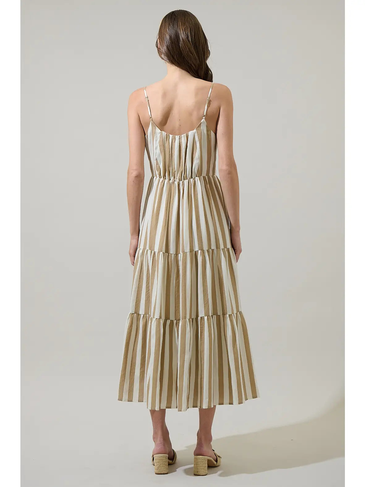 Valera Striped Trisha Tiered Midi Dress