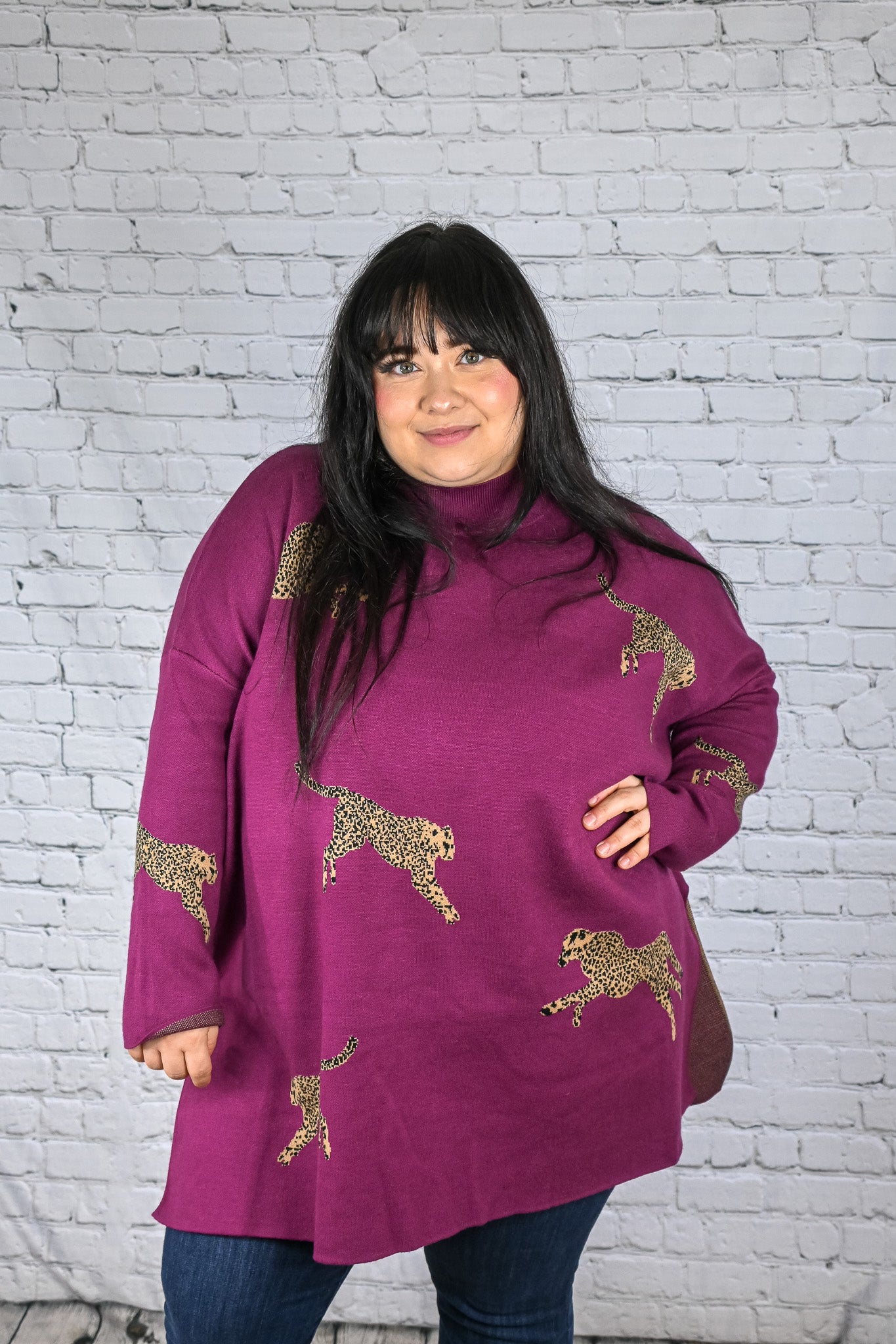 Returning Fan Fav Plum Cheetah Sweater -