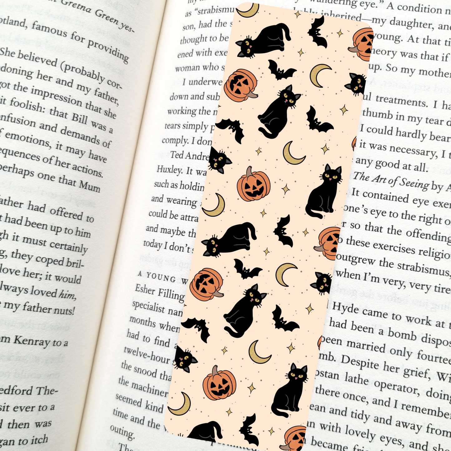 Vintage Black Cats Bookmark – Soft Matte Laminated