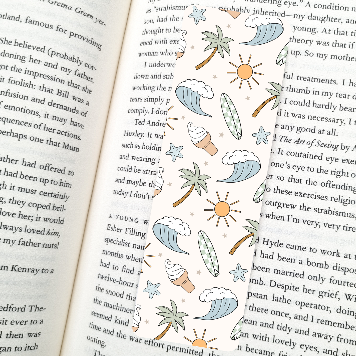 Surf And Sand Bookmark | Soft Matte Laminated