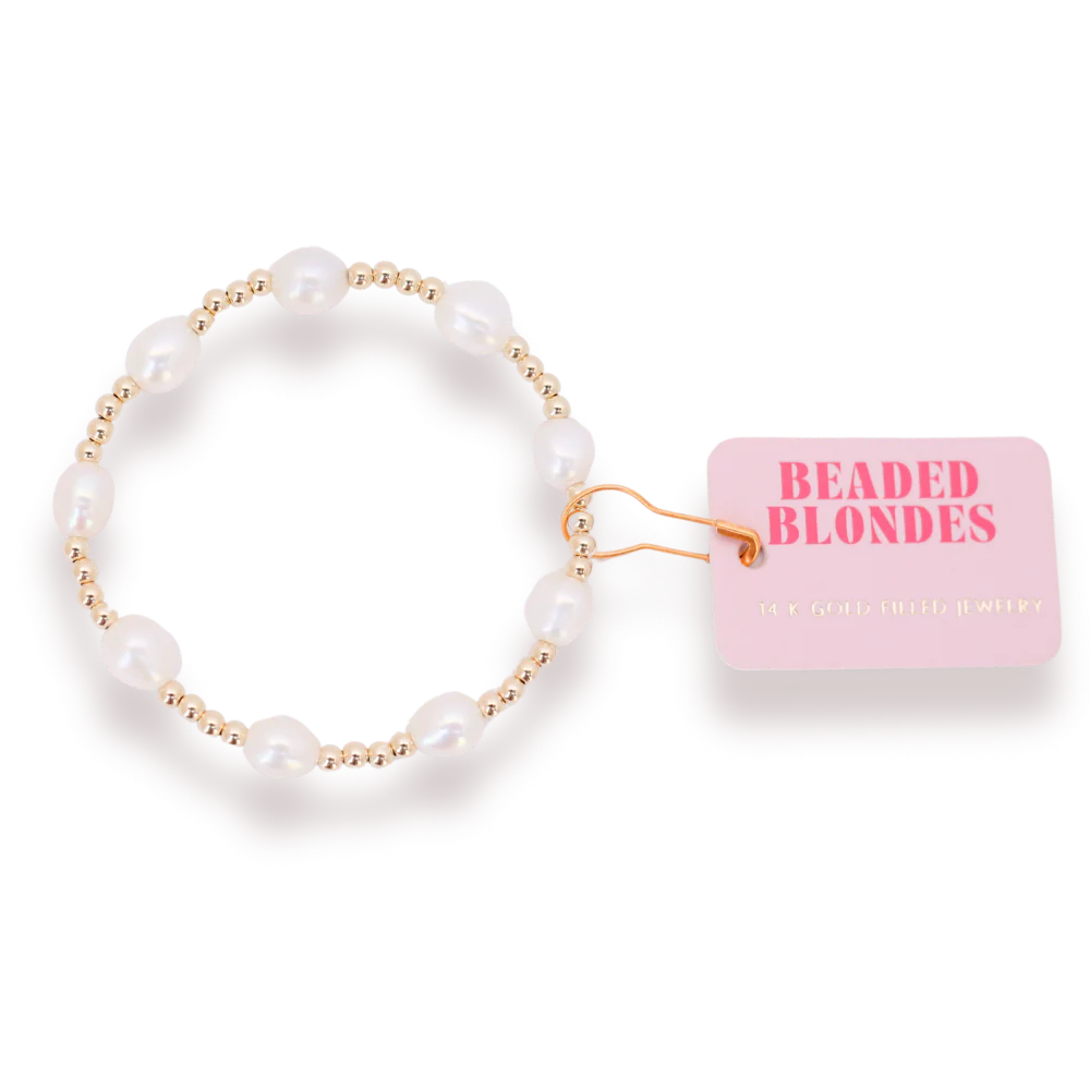 Ellie Pearl Bracelet in Gold Standard Size
