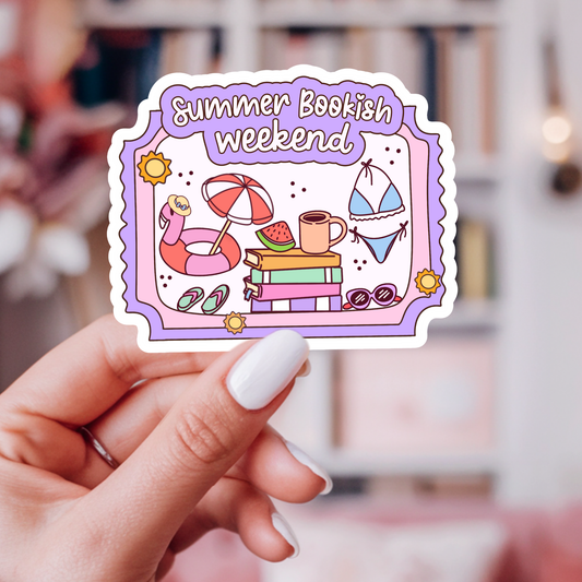 Summer Bookish Weekend Vinyl Sticker – Summer Book Lover : 2.5"