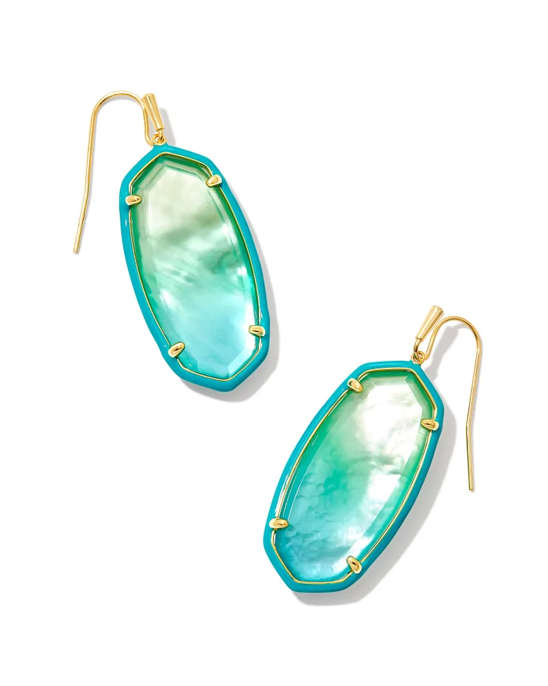 Elle Enamel Gold Sea Green Chrystal