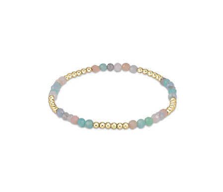 GEMSTONE GOLD JOY PATTERN 3MM BEAD BRACELET - HOT MESS SS25