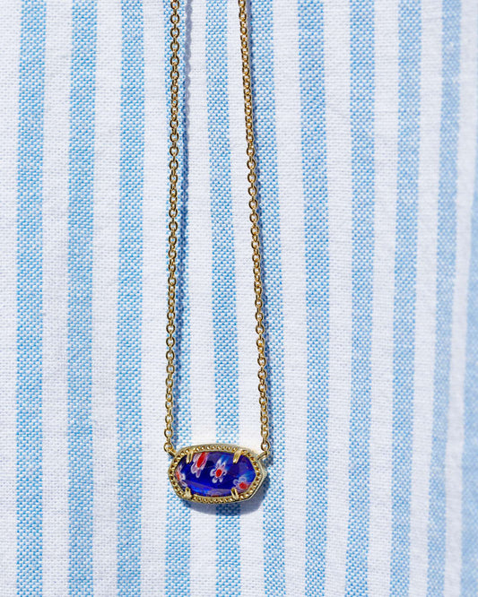 Elisa Necklace Gold Cobalt Blue Mosaic