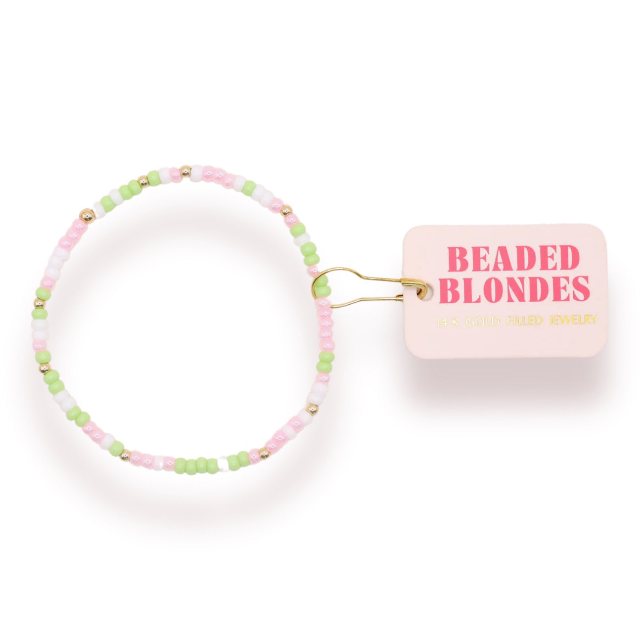 Pastel Green Pink White Sprinkle Bracelet Standard Size