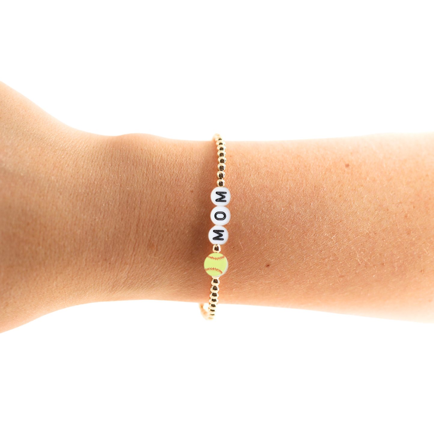 Softball Mom Bracelet: Standard 6.75 / Gold
