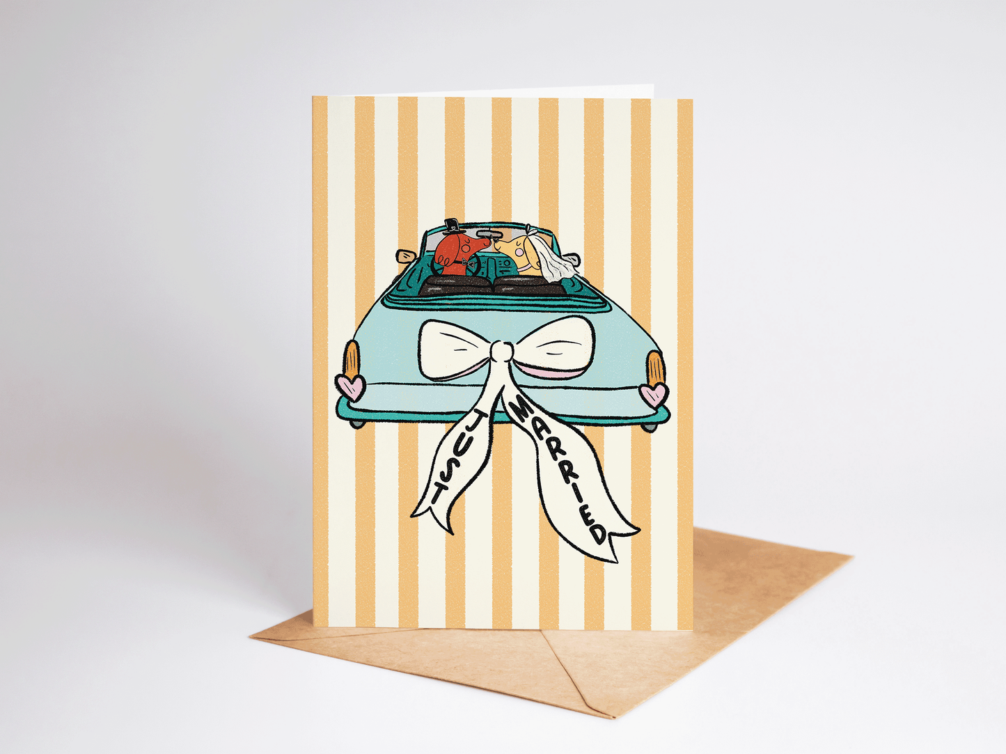 Just Married Dogs in Love Wedding Greeting Card