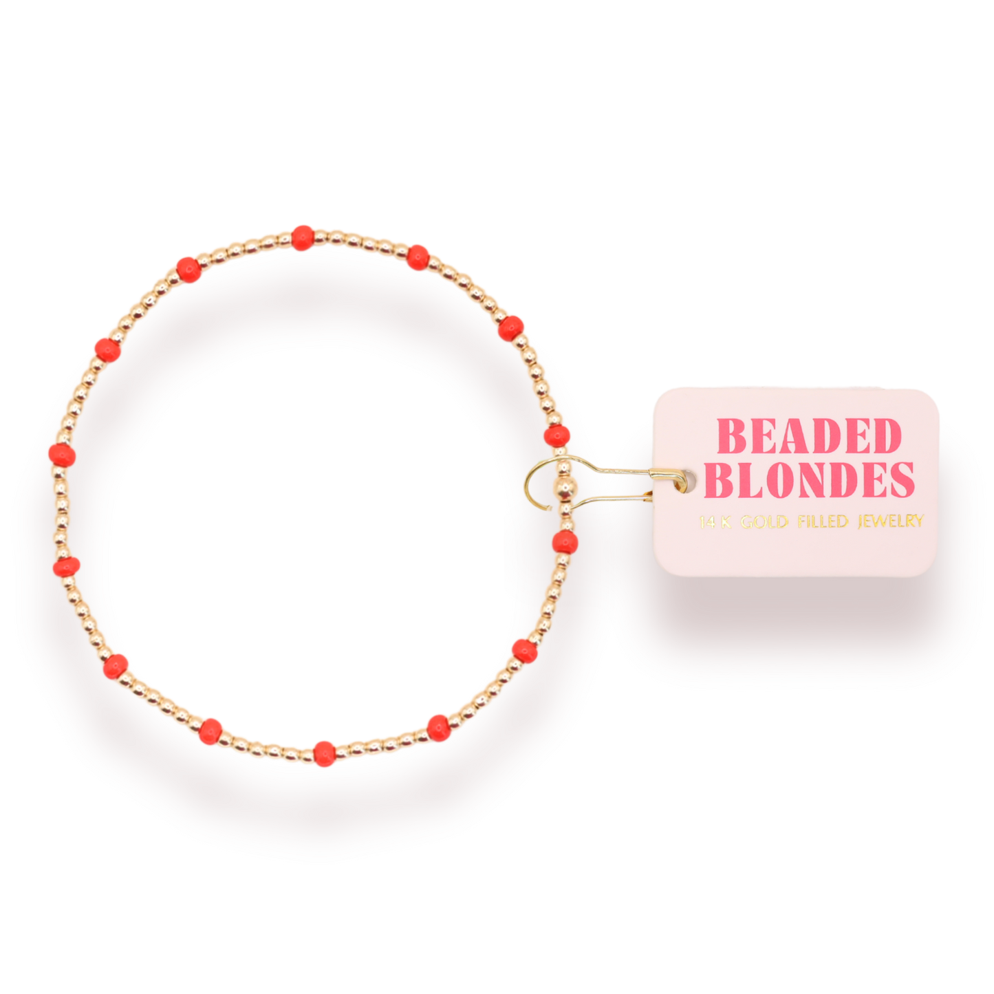Bright Red Dainty Poppi Bracelet: Standard 6.75 inch