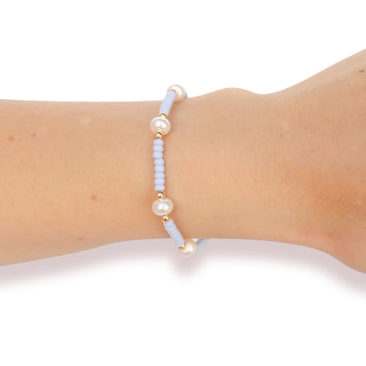 Pastel Periwinkle Pearl Bracelet Standard Size