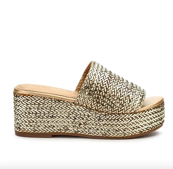 Peony Platform Sandal - Gold -