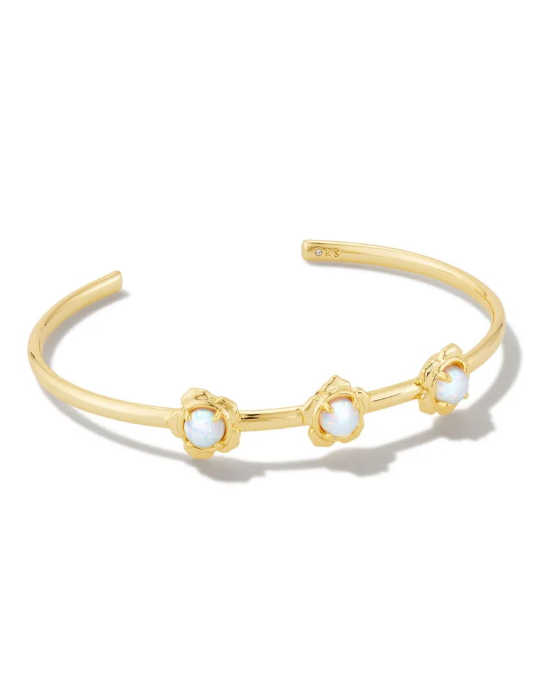 Susie Cuff Gold Bright White Opal