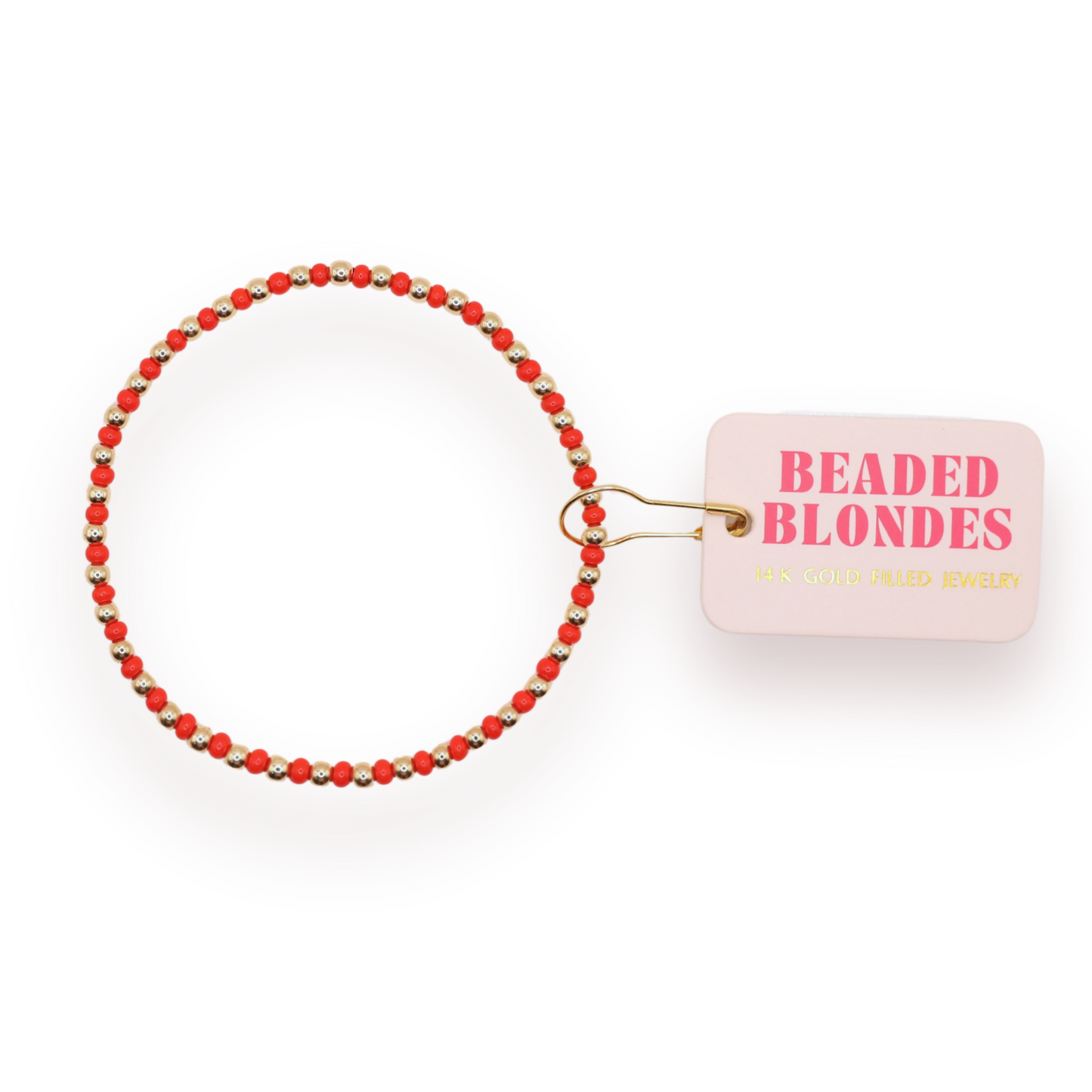 Demi Bracelet in Bright Red: Gold / Standard 6.75 inch