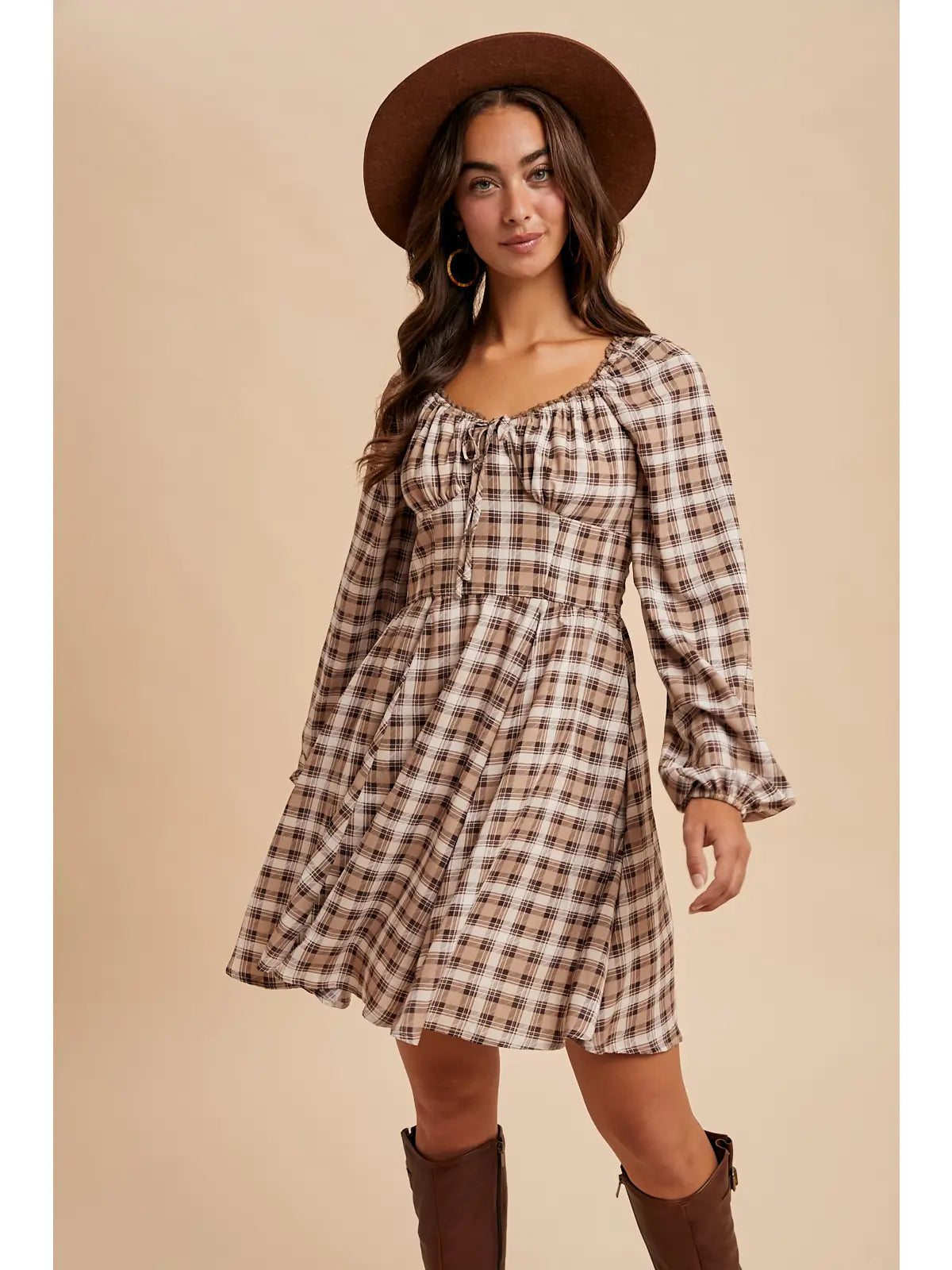 Lattes Tartan Mini Dress