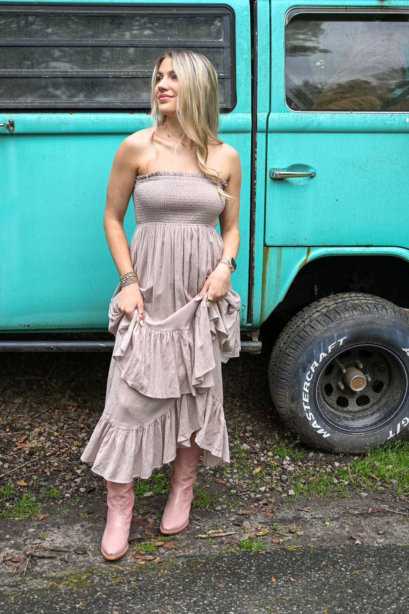 Sea You Later Strapless Dress