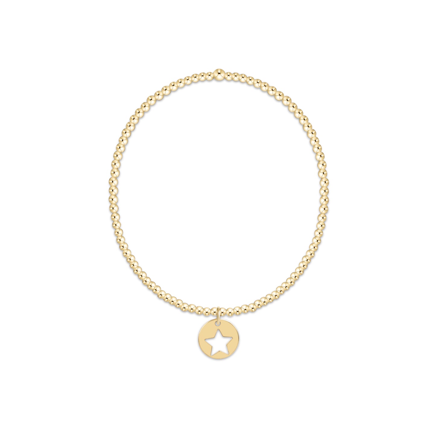 Classic Gold 2mm Bracelet - Star Small Gold Disc
