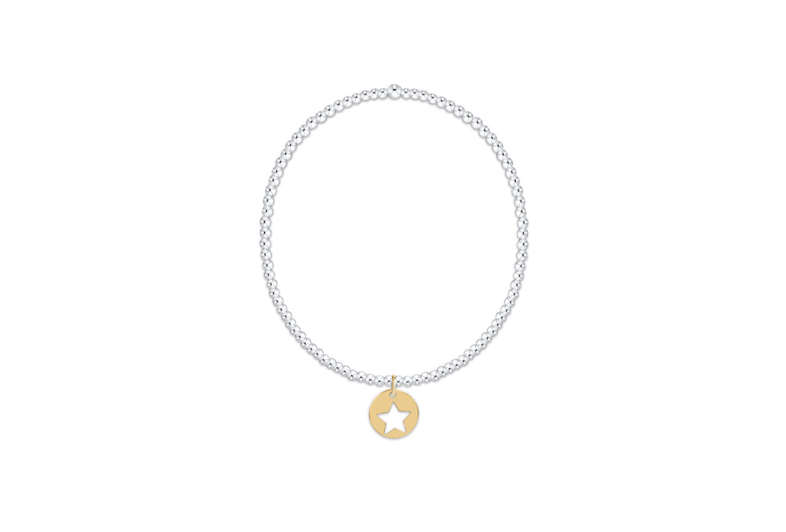 Classic Mixed Metal 2mm Bracelet - Star Small Gold