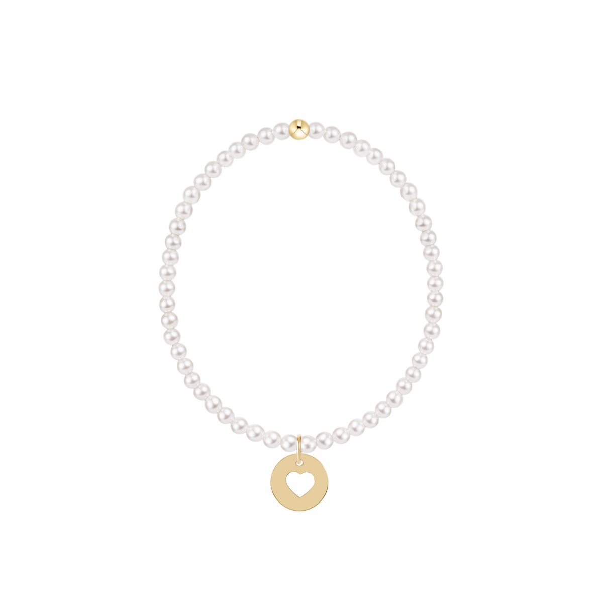 Classic Pearl 3mm Bracelet - Love Gold Disc