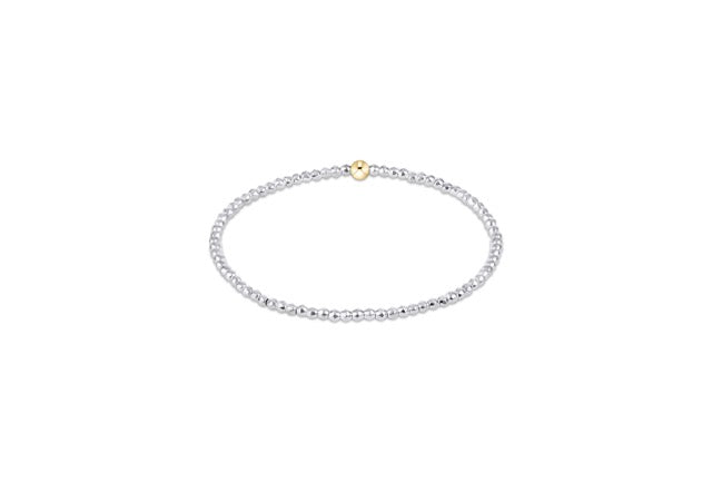 Bright Silver Faceted Hematite 2mm Bead Bracelet